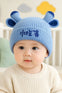 Blue Lovely Creative Knitting Cow Horns Woolen Warm Cap CP5071A